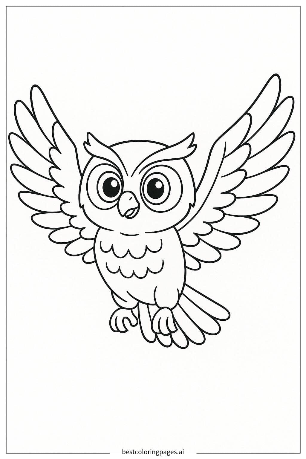 Majestic Owl Soaring Through the Sky Coloring Page