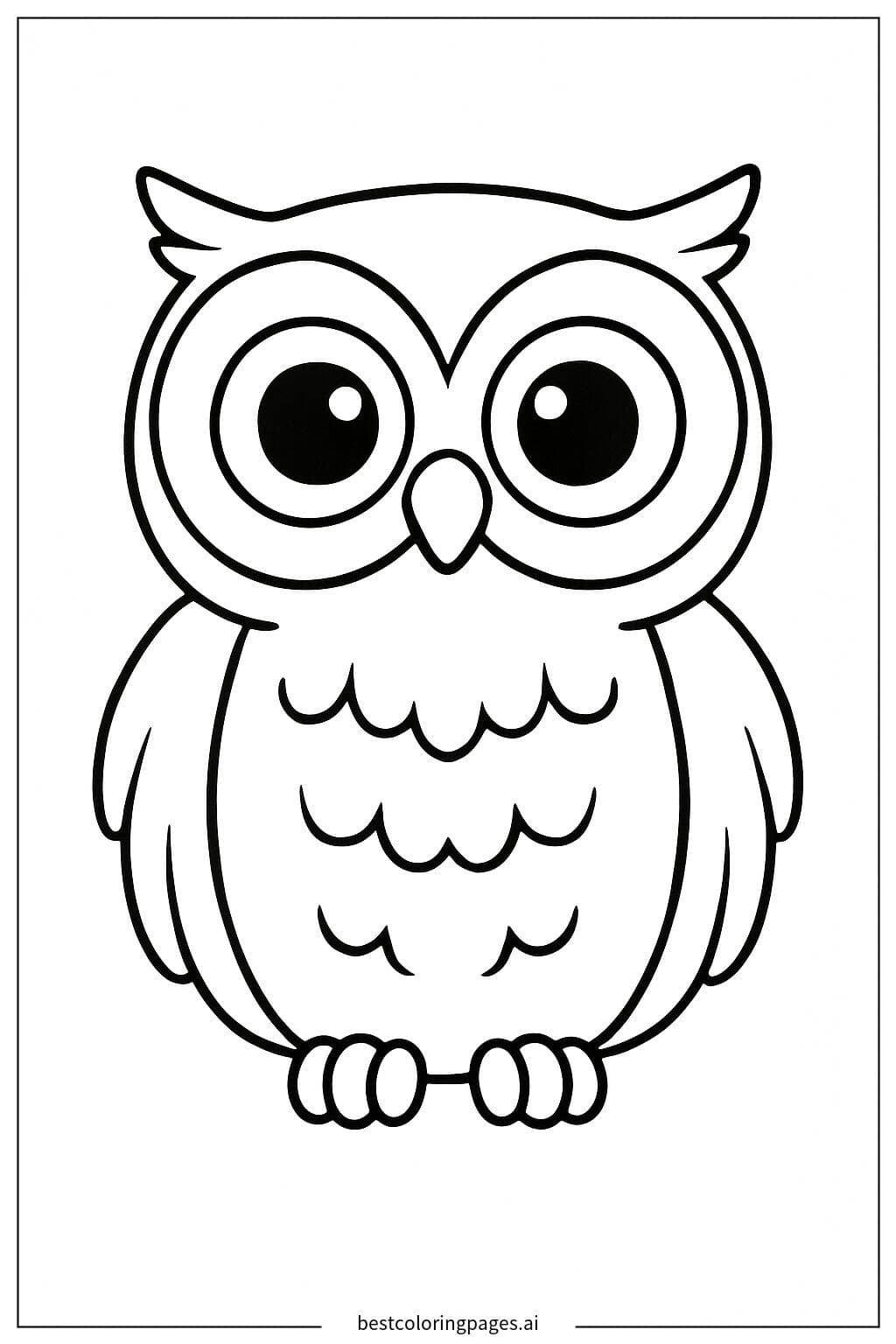 Adorable Owl with Wide-Open Eyes