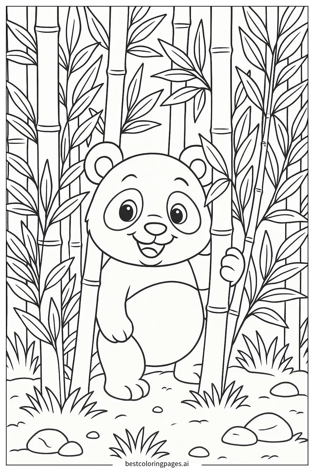 Panda Playing Hide and Seek in the Bamboo Forest