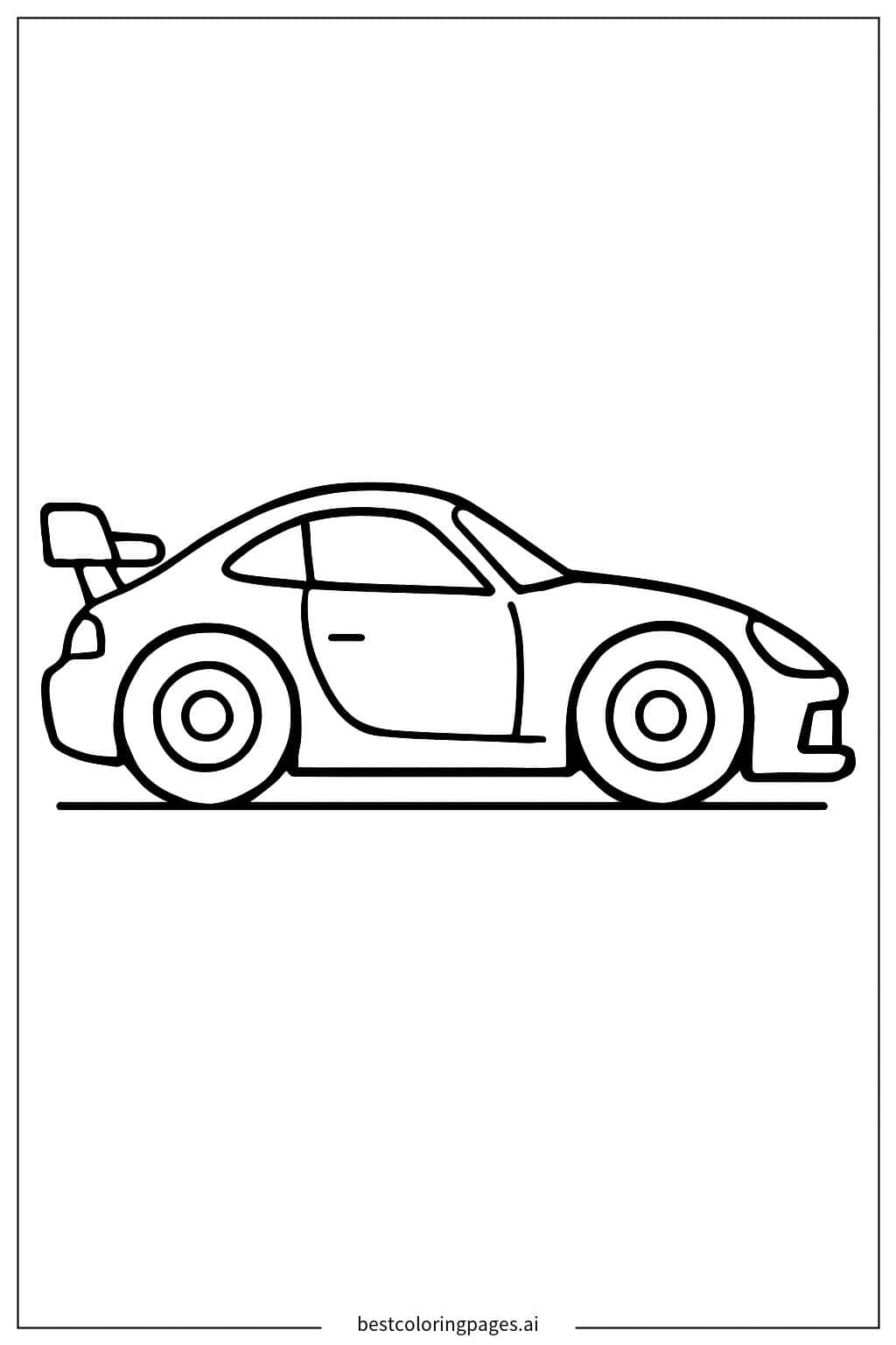Parked Race Car Coloring Page