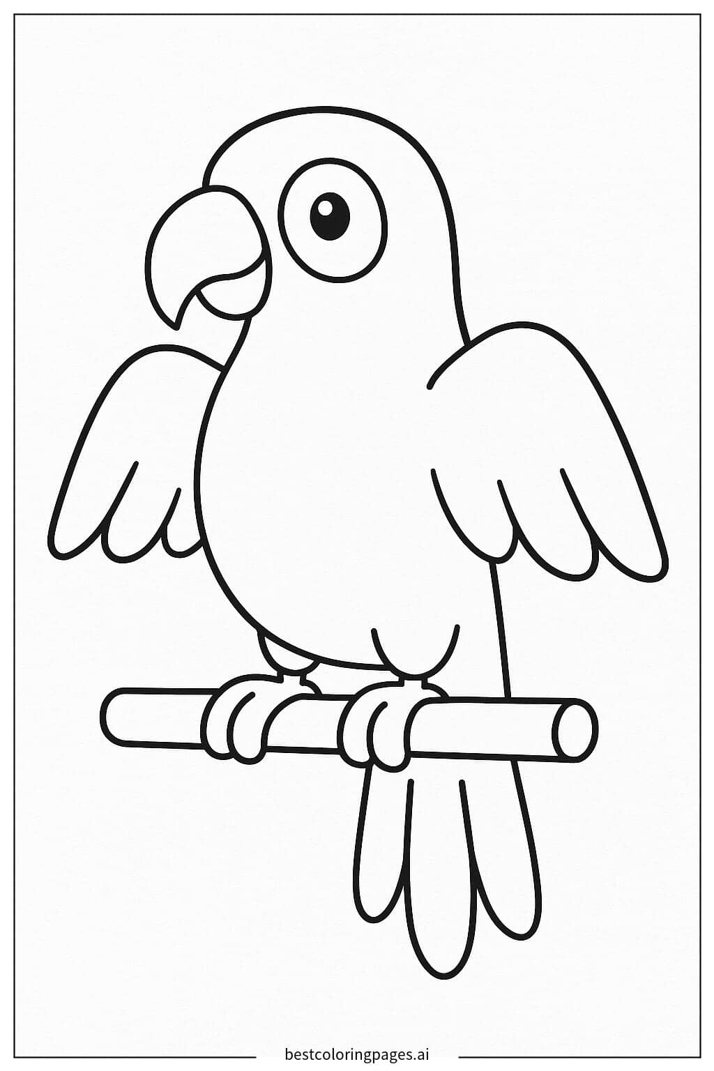 Desenhos de Papagaio em Pé para Colorir