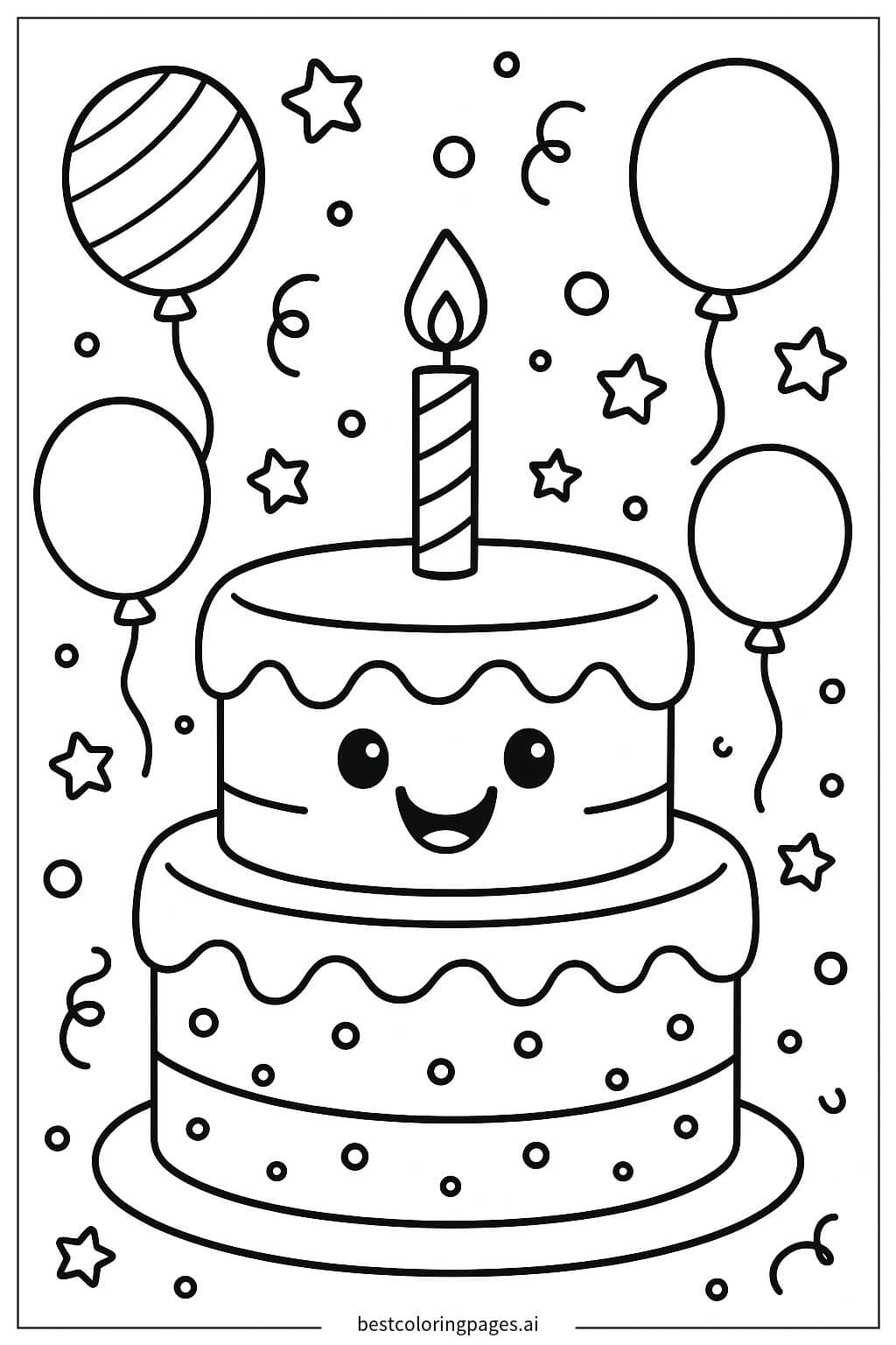 पार्टी कंफ़ेटी कलरिंग पेज