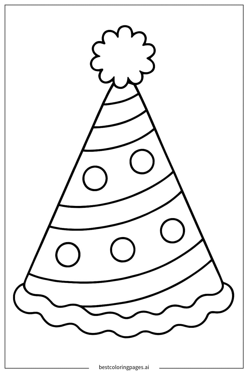 Fun Party Hat Coloring Page