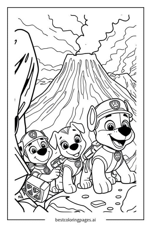 パウパトロールの火山救助ミッション