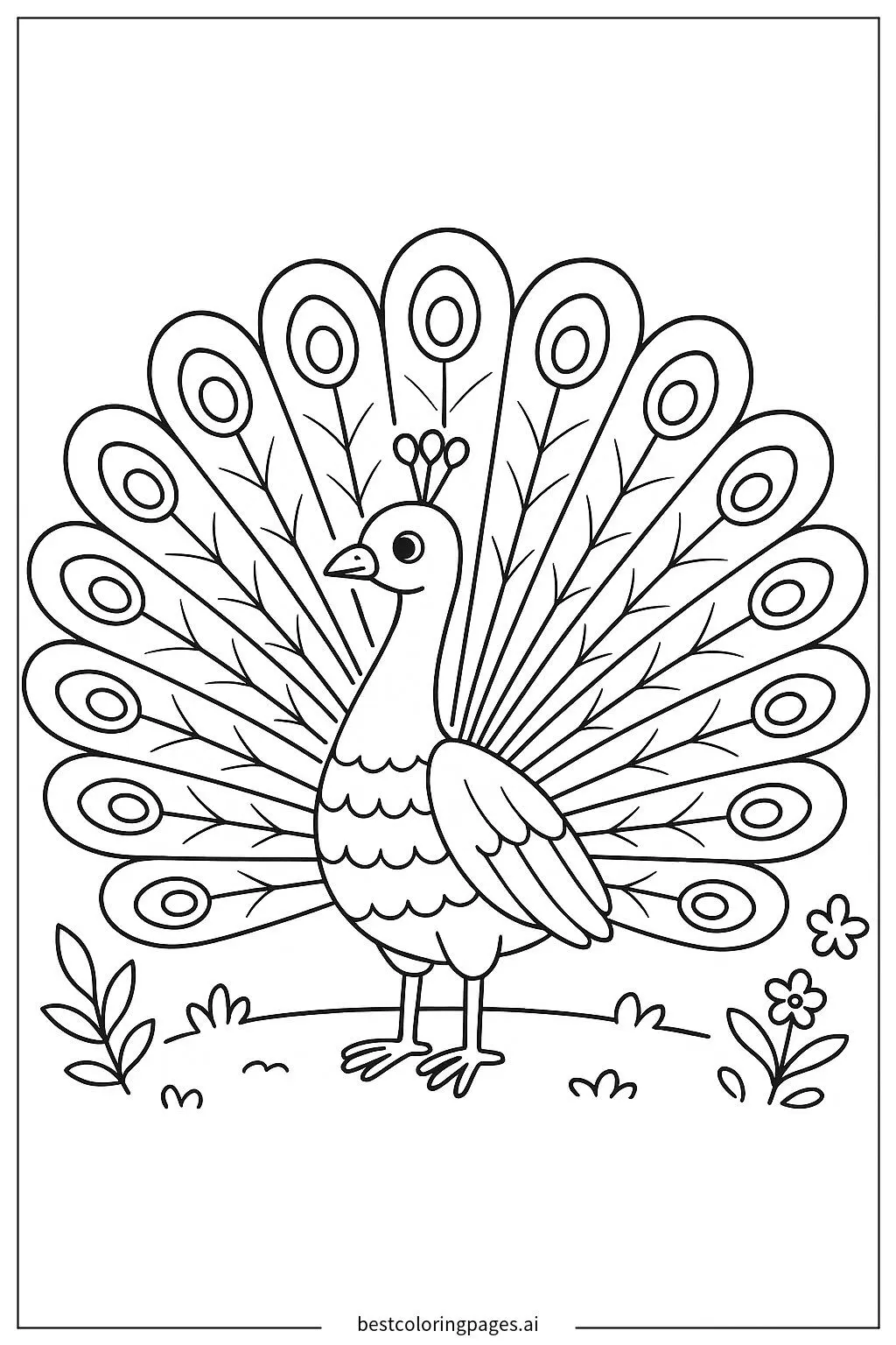 Majestic Peacock Spreading Its Feathers