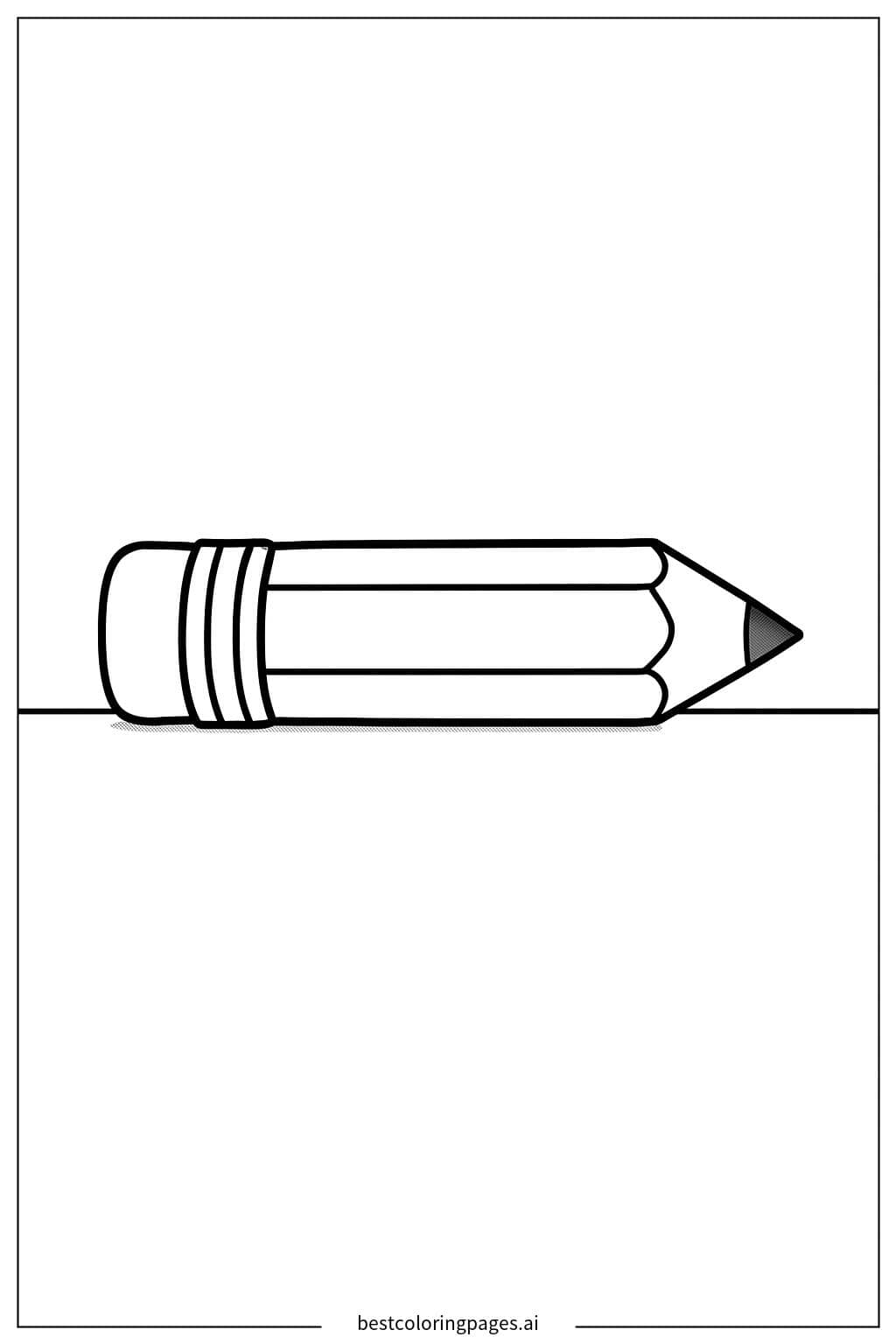 Pencil on Desk Coloring Page
