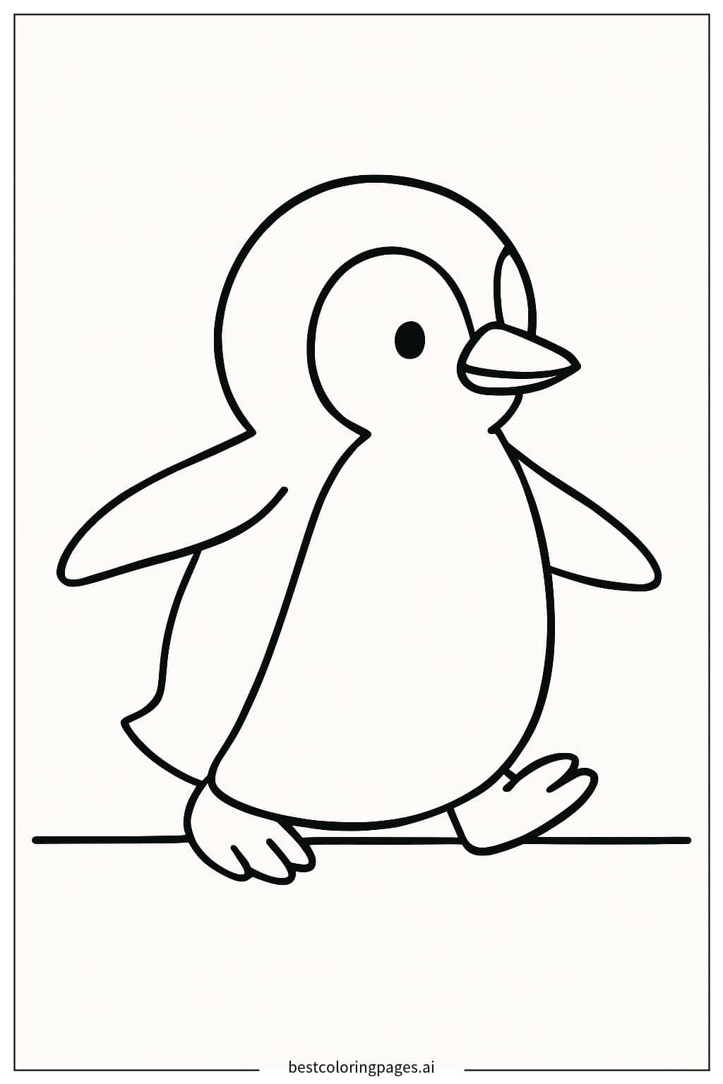 Desenhos de Pinguim Caminhando para Colorir