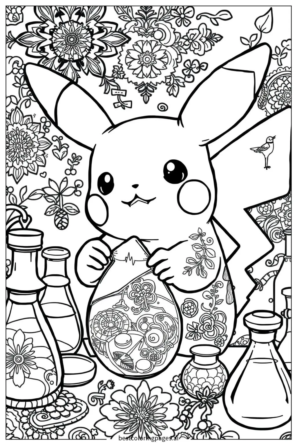 Pikachu participando de um experimento científico