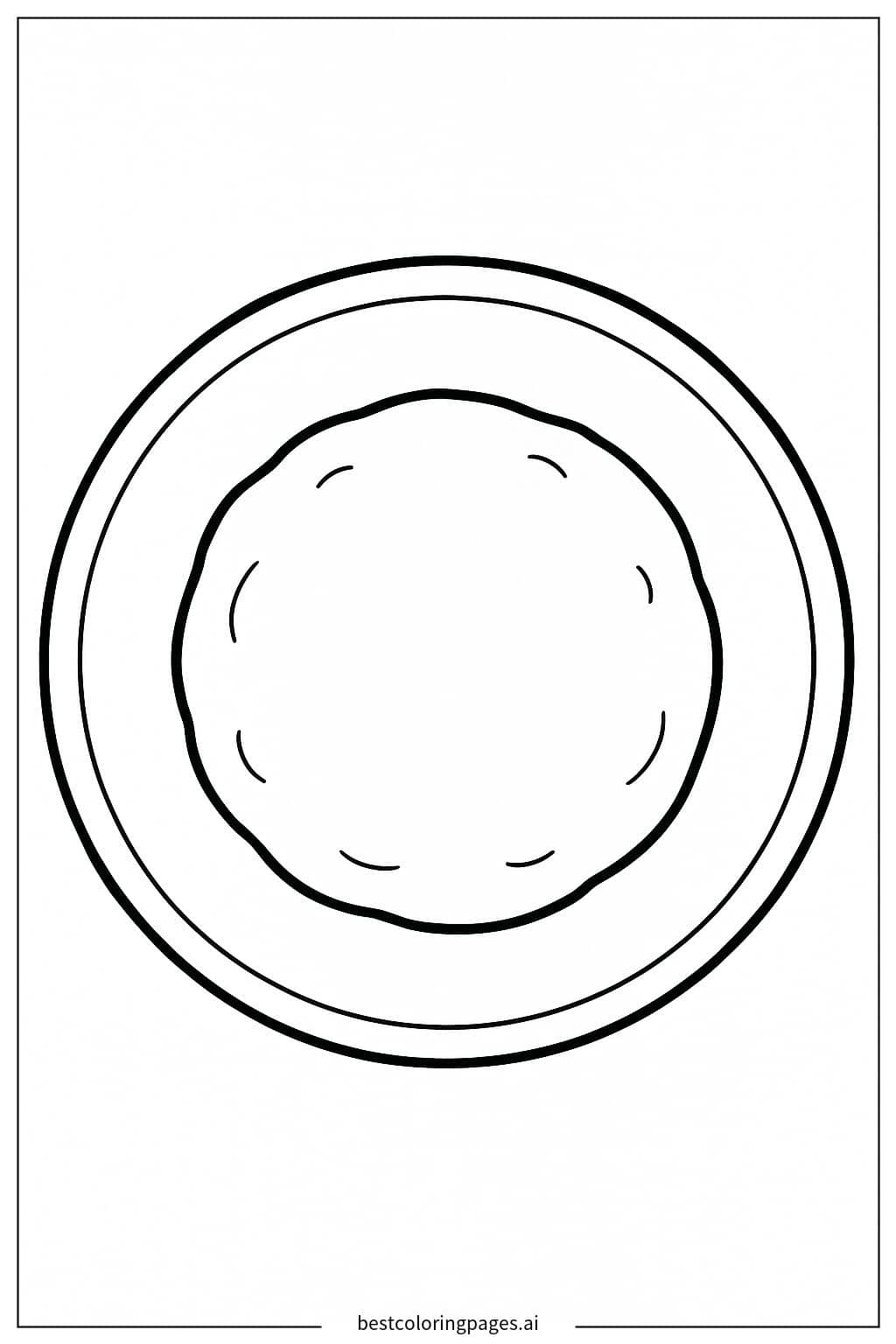 プレートの上のプレーンクッキー のぬりえ