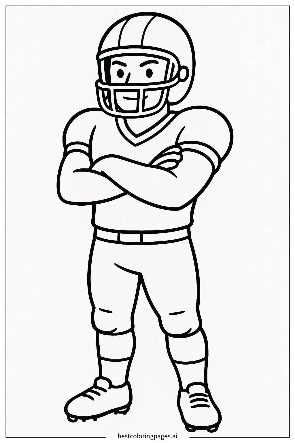 Confident American Football Player Coloring Page Coloring Page
