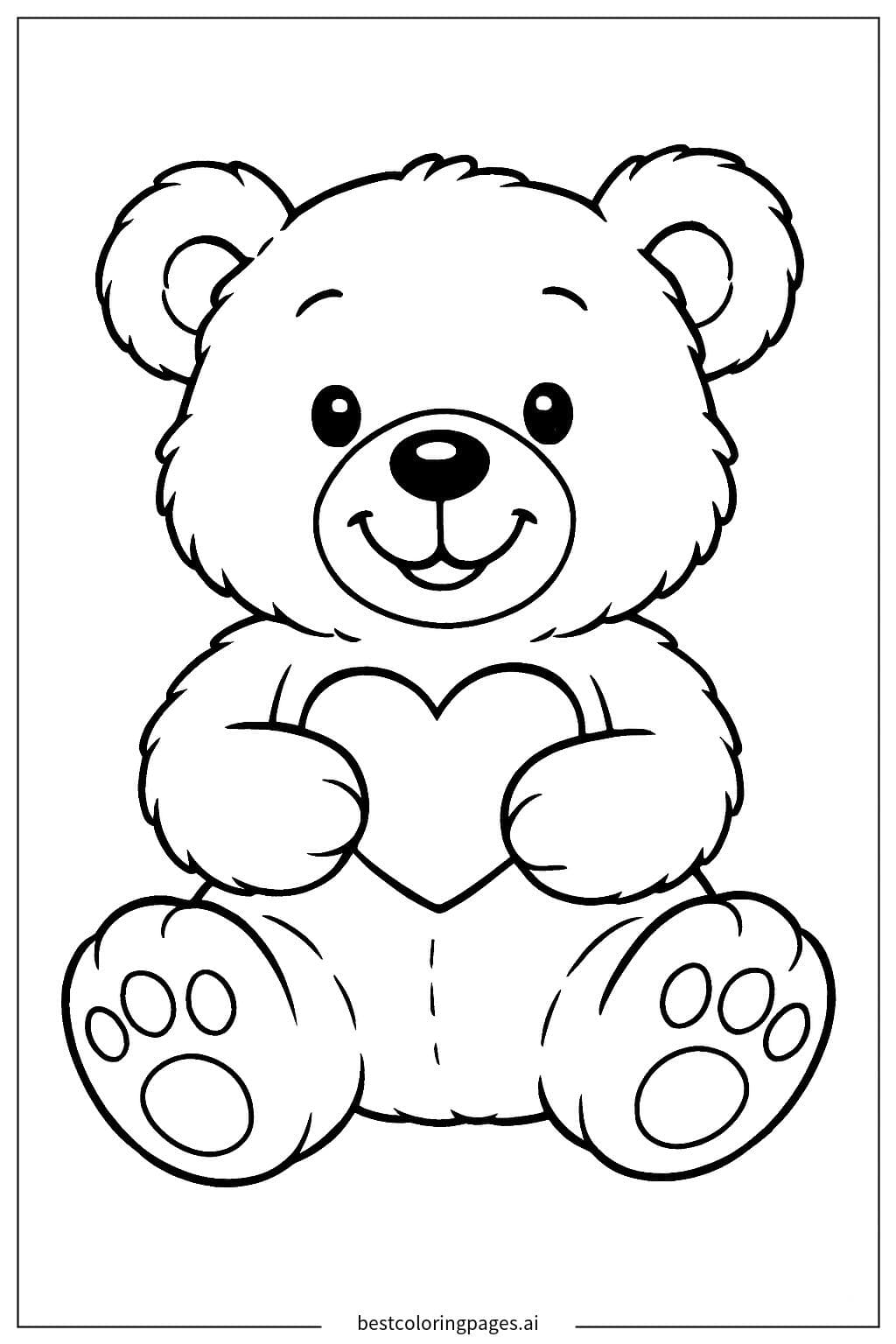 Cozy Plush Teddy Bear Holding a Heart