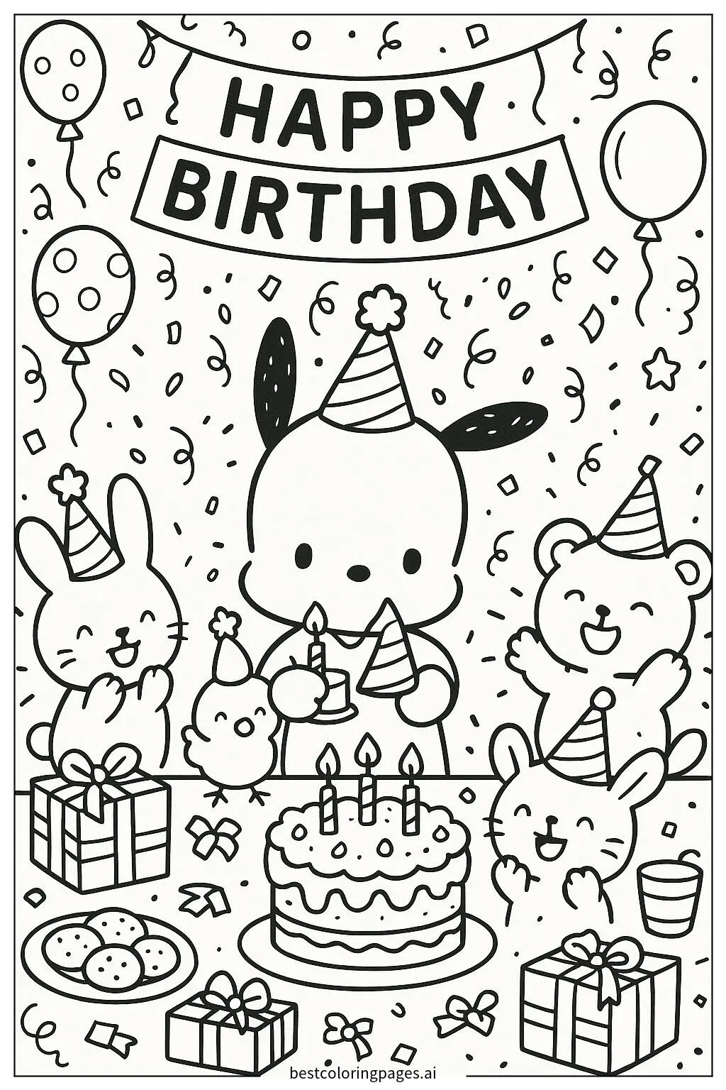 Pochacco's Joyful Birthday Bash with Friends