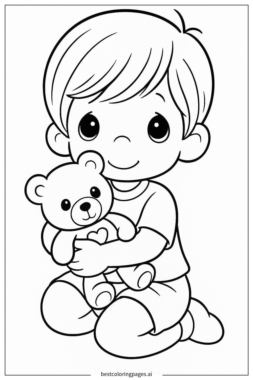 Precious Moments: Child with Teddy Bear