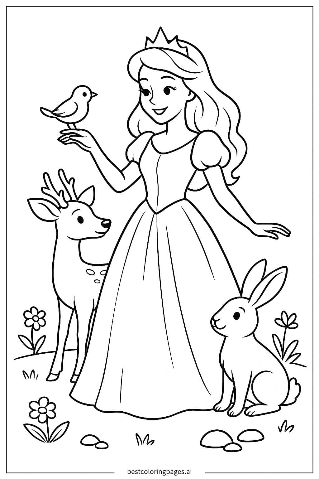 Princess with Her Animal Friends