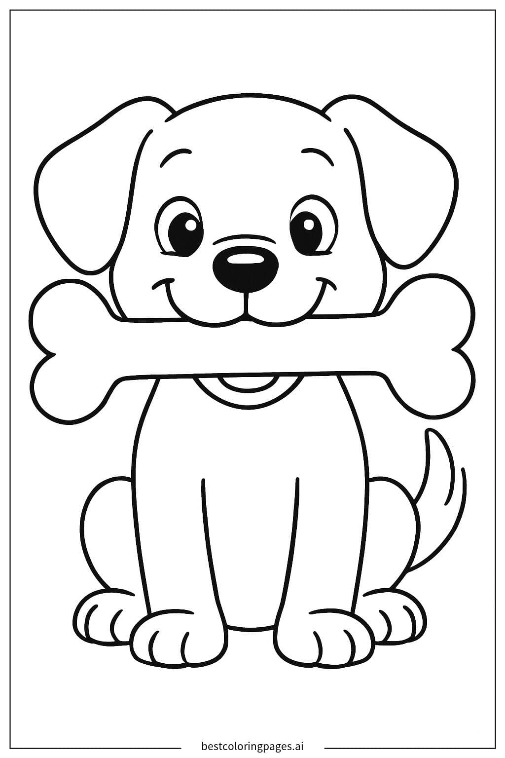 Cachorro con un hueso