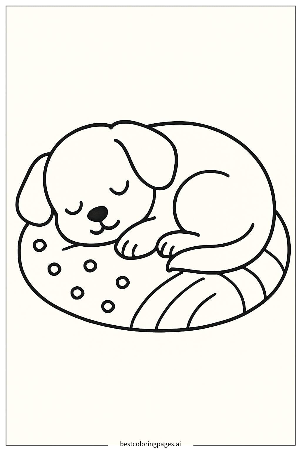 Cachorro durmiendo en una almohada