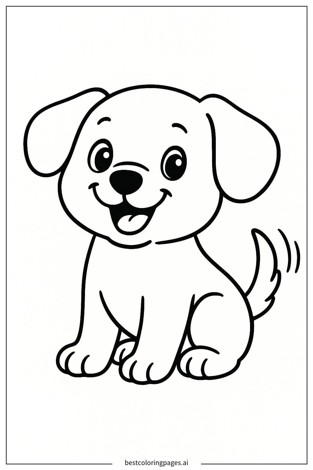 Cachorro moviendo su cola