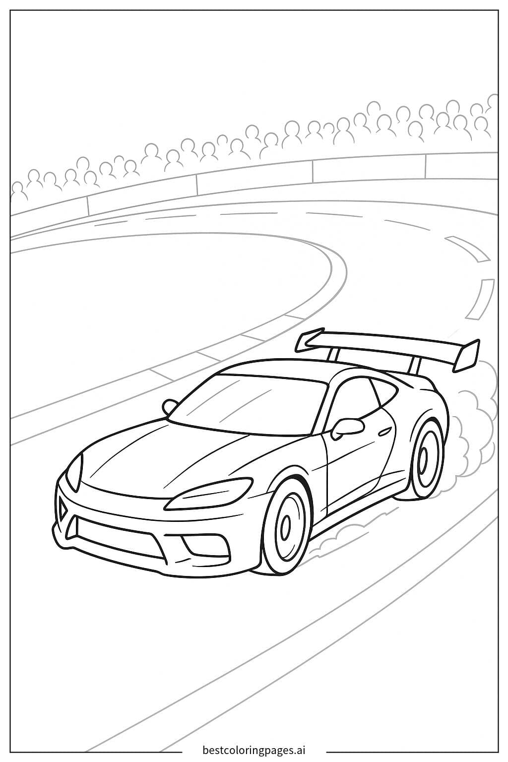 Race Car Drifting Around a Corner