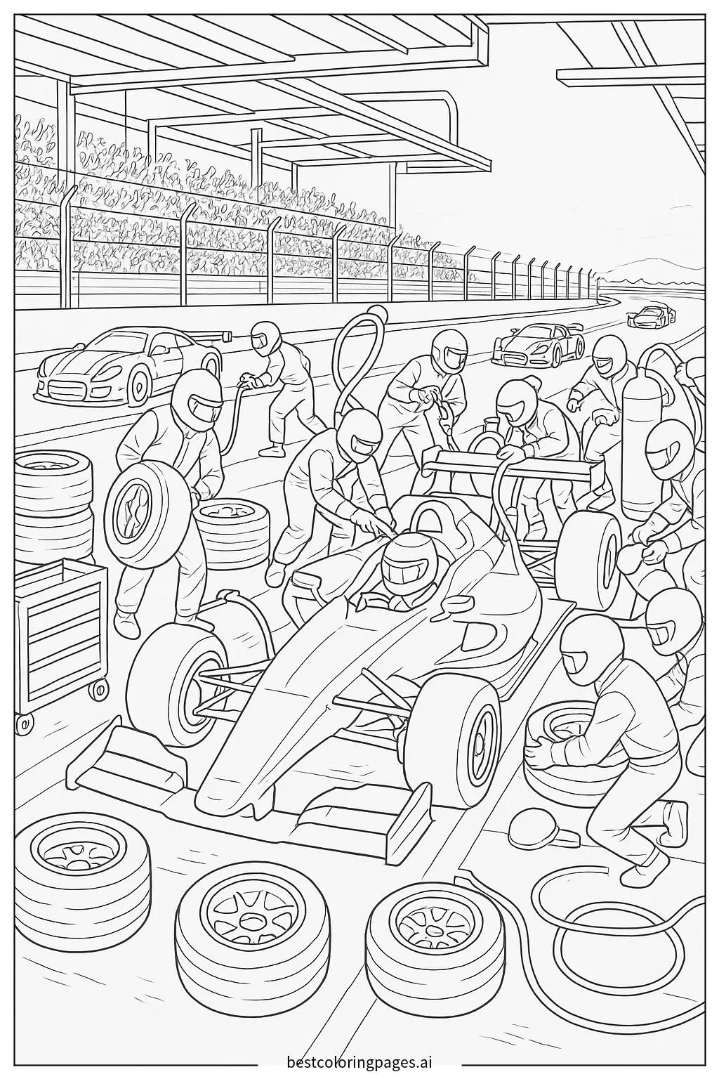 Race Cars at the Pit Stop