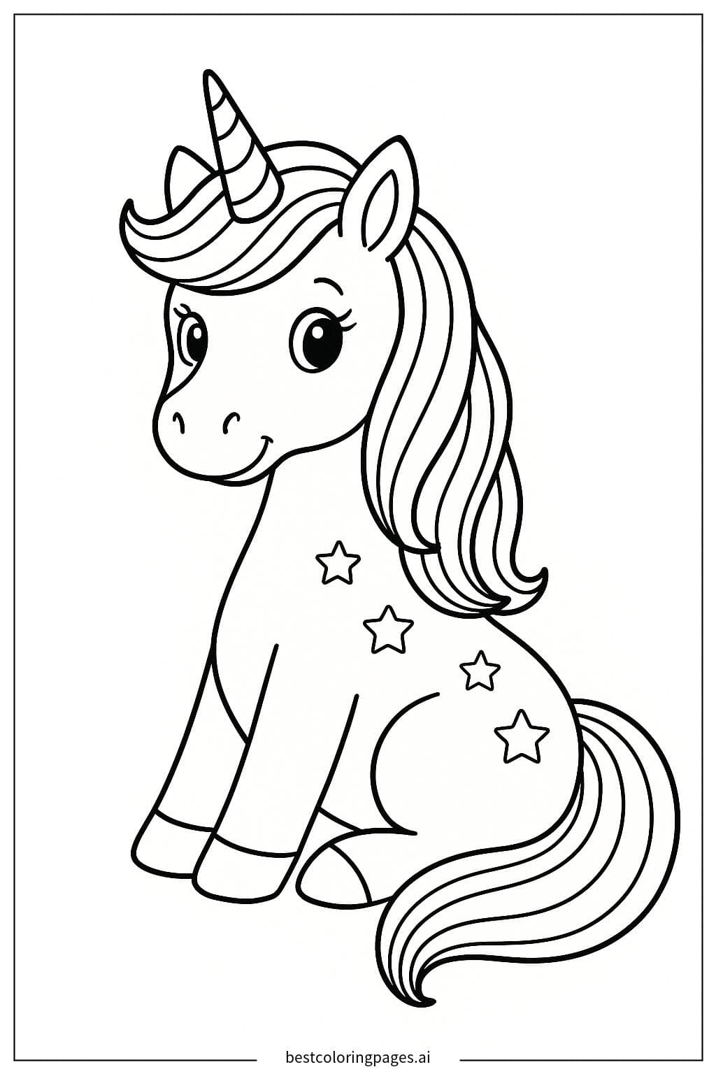 Unicorno Arcobaleno Seduto