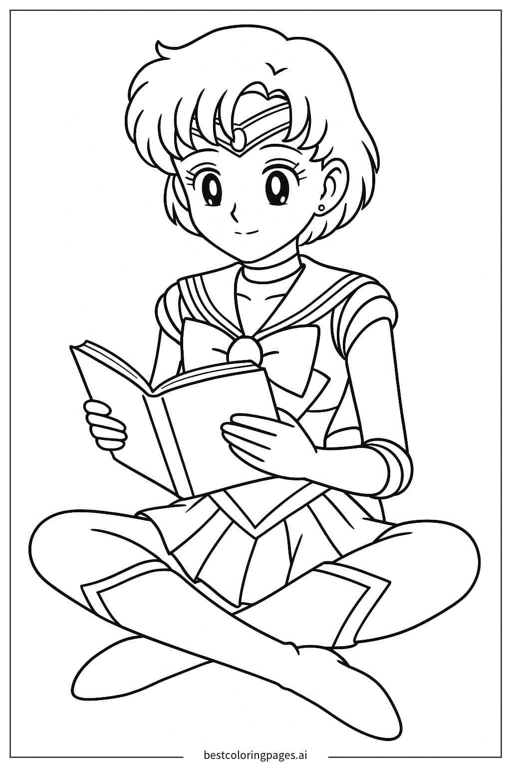 Sailor Mercury Reading a Book