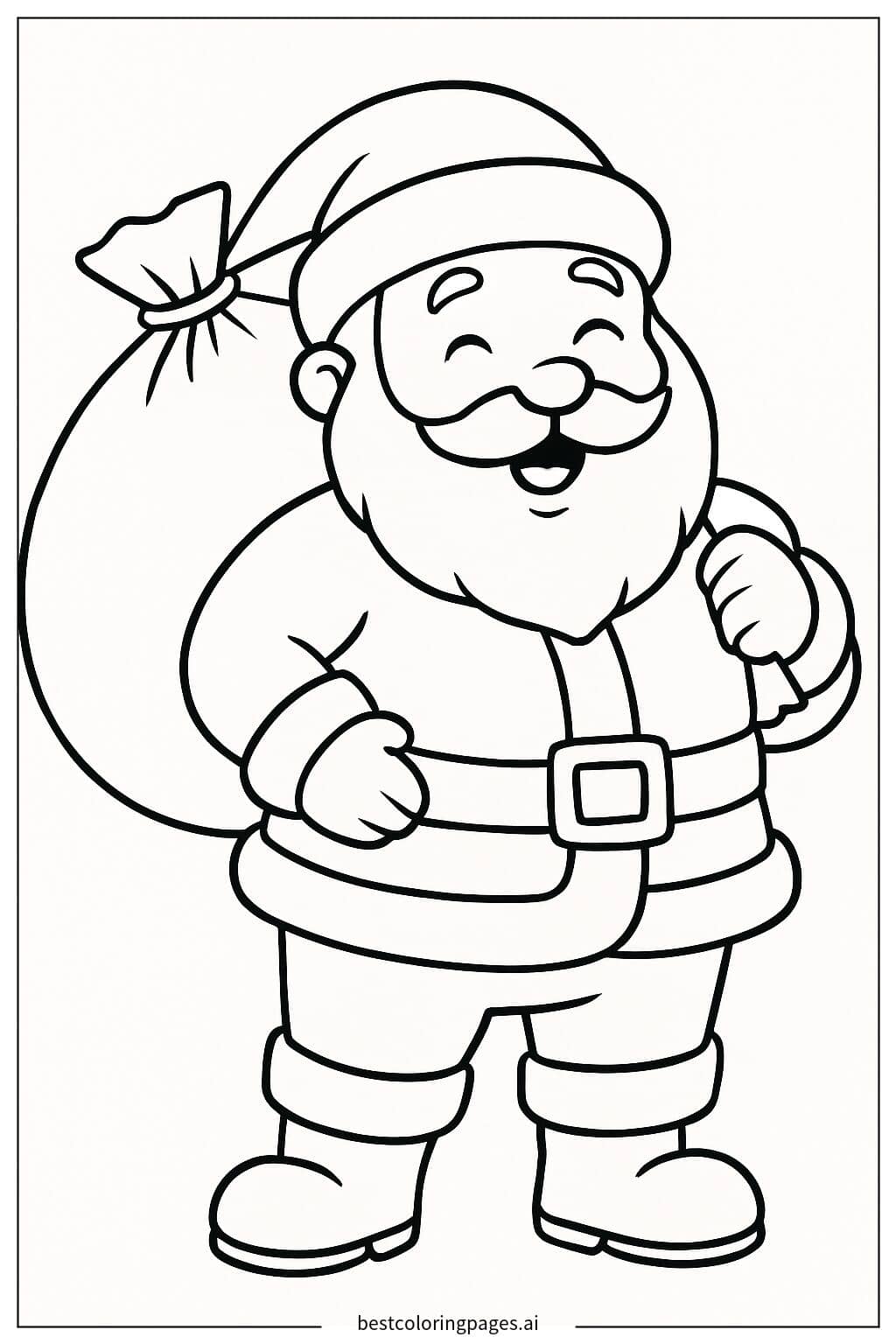 Santa Claus with a Gift Bag Coloring Page