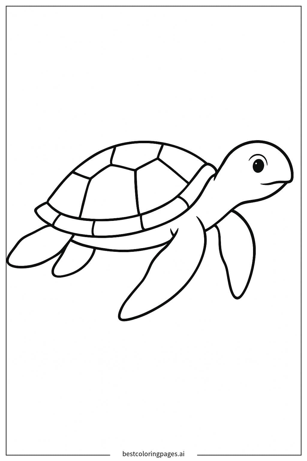 Sea Turtle Gliding Peacefully Underwater