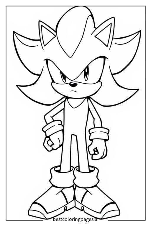 Shadow vor einem einfachen Hintergrund aus 'Shadow the Hedgehog'. Ausmalbilder