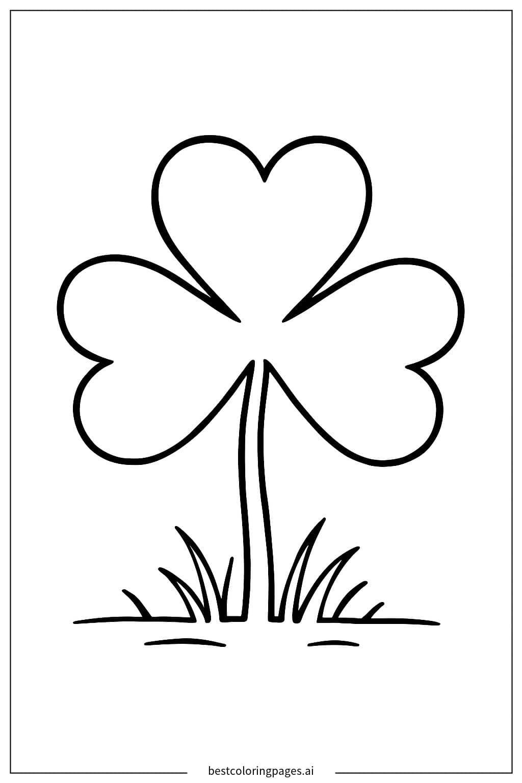Shamrock in a Sunny Field Coloring Page