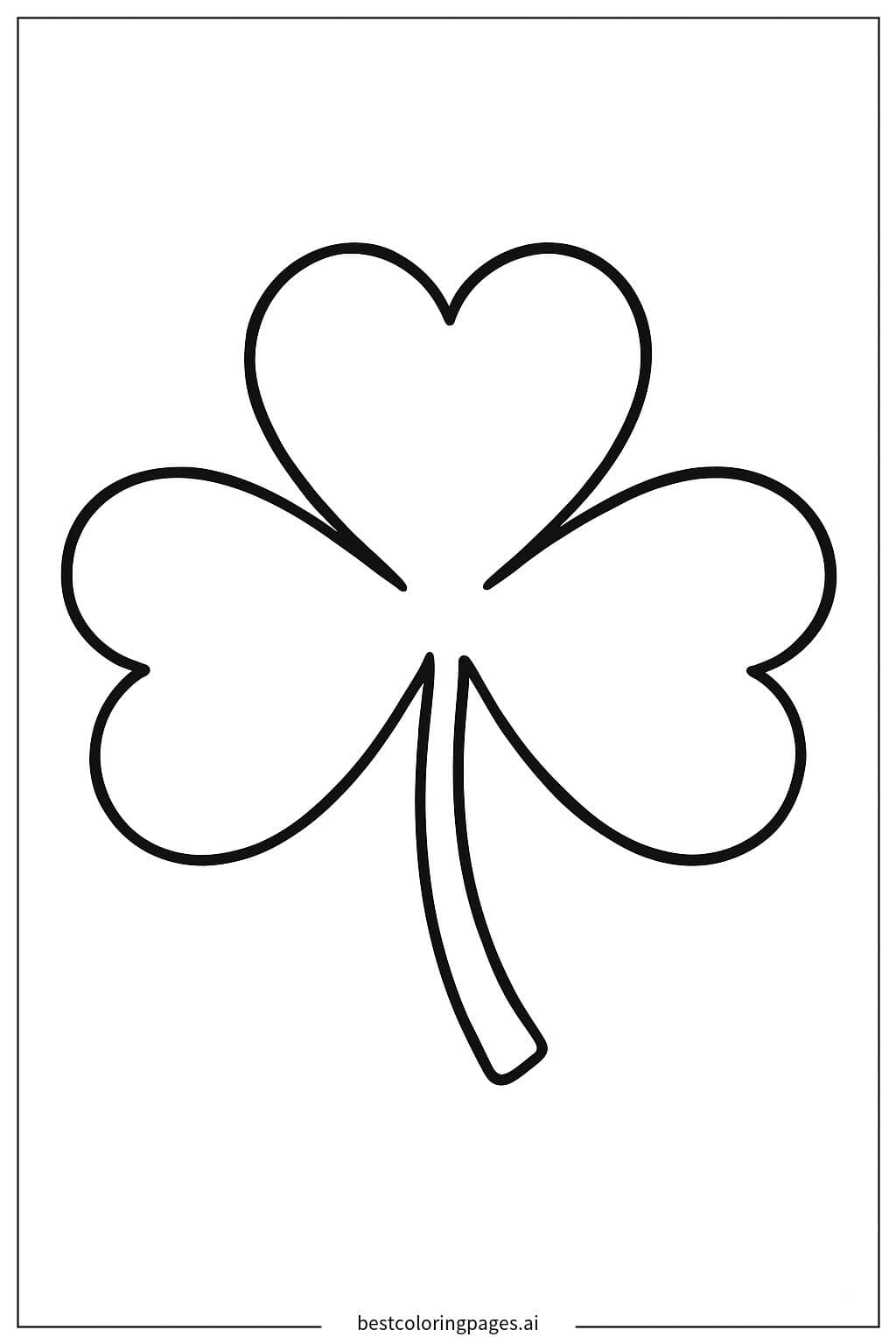 Charming Shamrock Coloring Outline