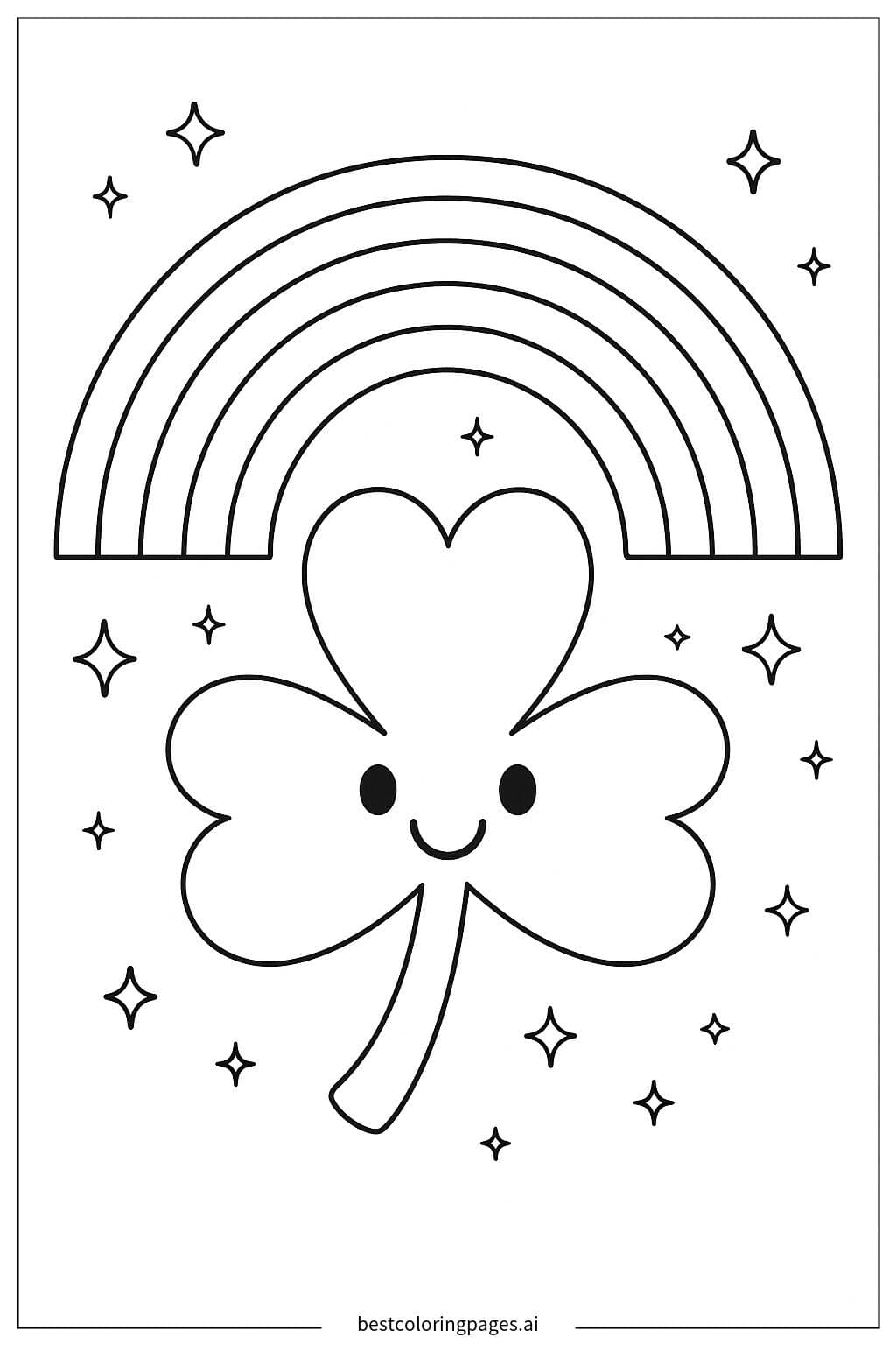 Charming Shamrock and Rainbow