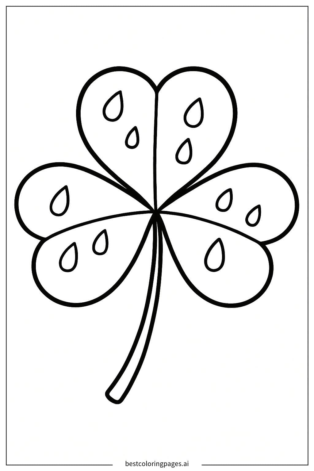 Shamrock with Raindrops Coloring Page