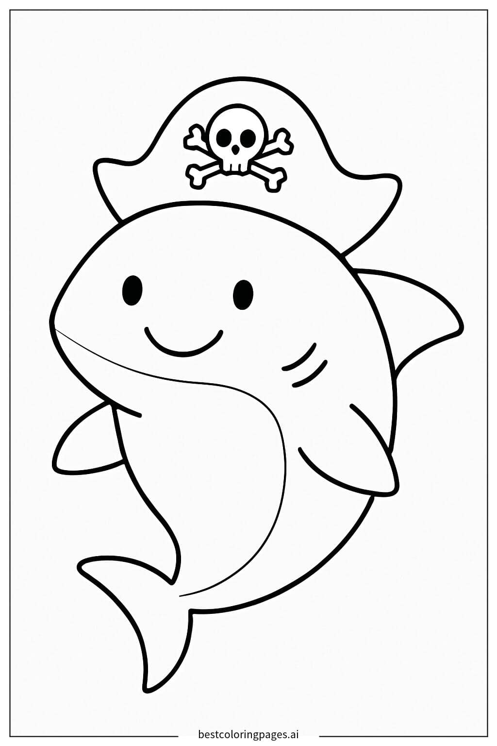 Pirate Shark Coloring Page Coloring Page