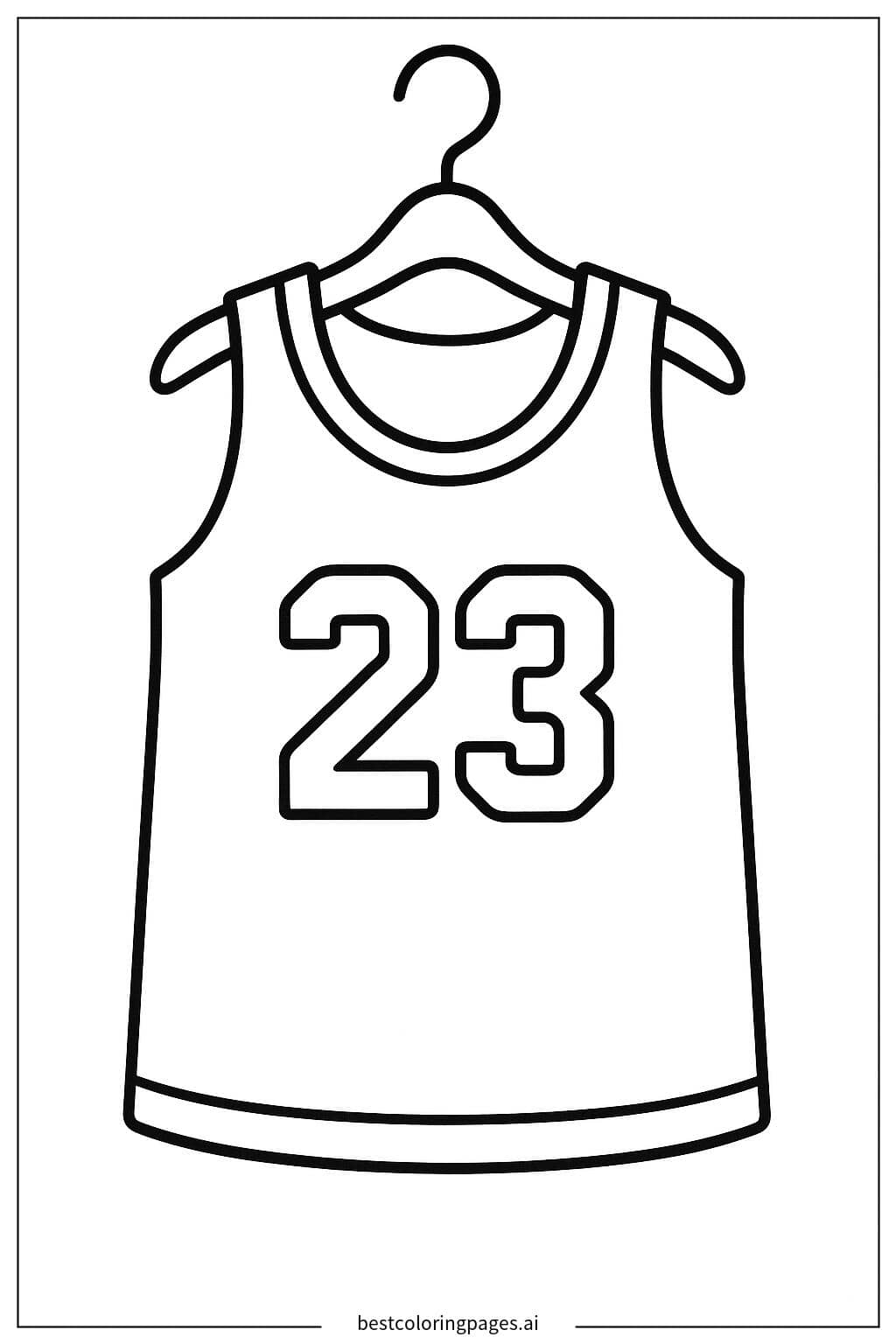 Simple Basketball Jersey Coloring Page
