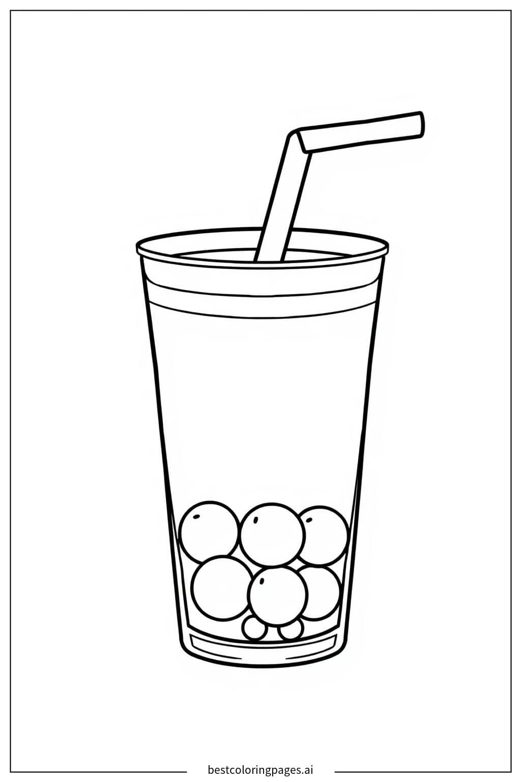 Dibujos de Vaso de té de burbujas simple para Colorear