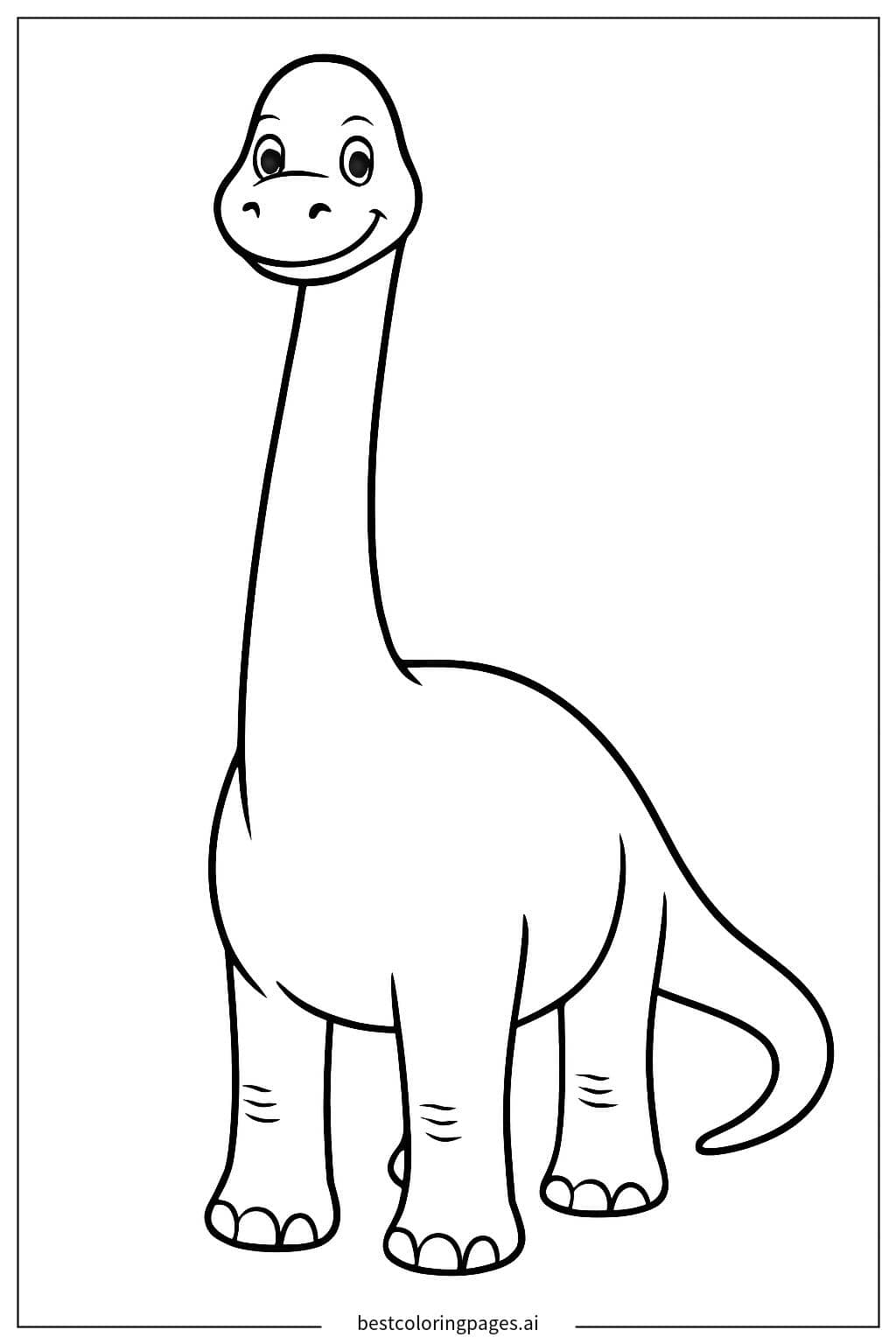 Adorable Standing Brachiosaurus Coloring Page Coloring Page
