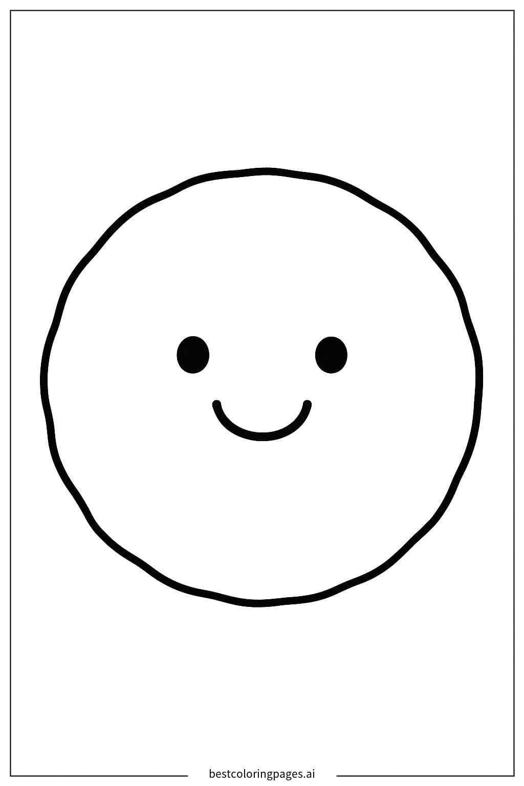 Smiley Face Cookie Coloring Page