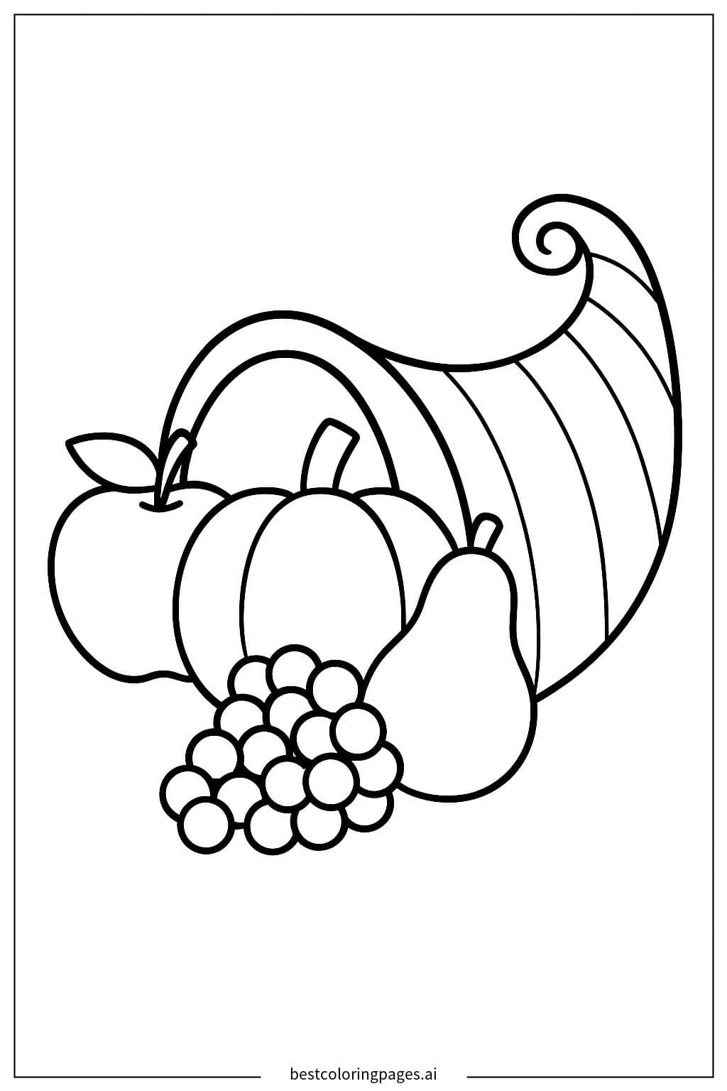 Simple Cornucopia with Fruits