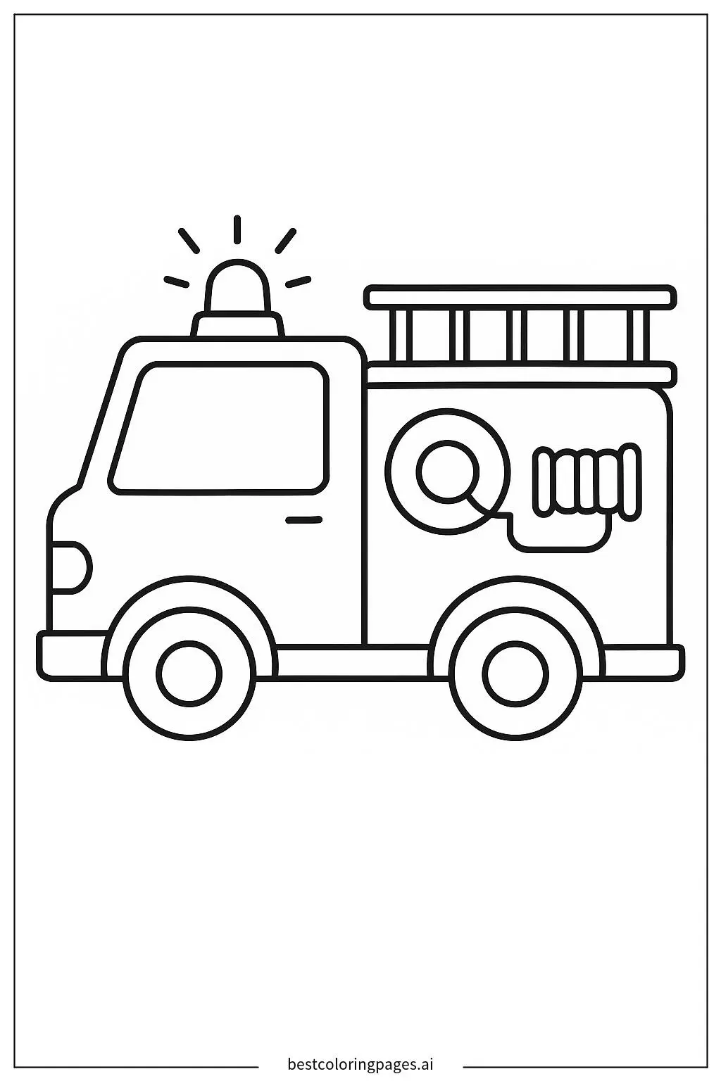 Simple Fire Truck Coloring Page