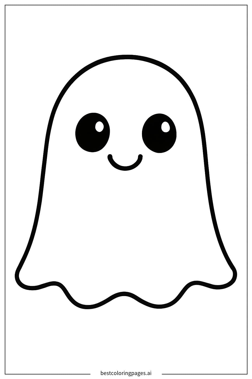 Friendly Ghost Face Coloring Page