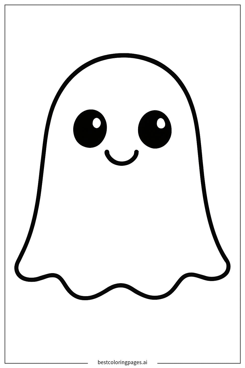 Friendly Ghost Face Coloring Page