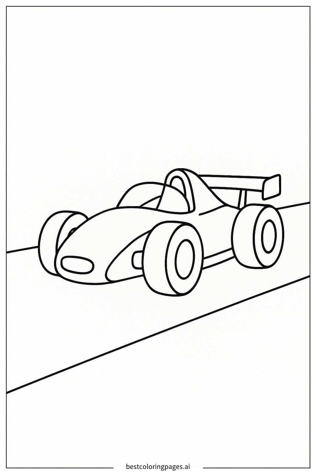 Race Car on Open Road Coloring Page Coloring Page