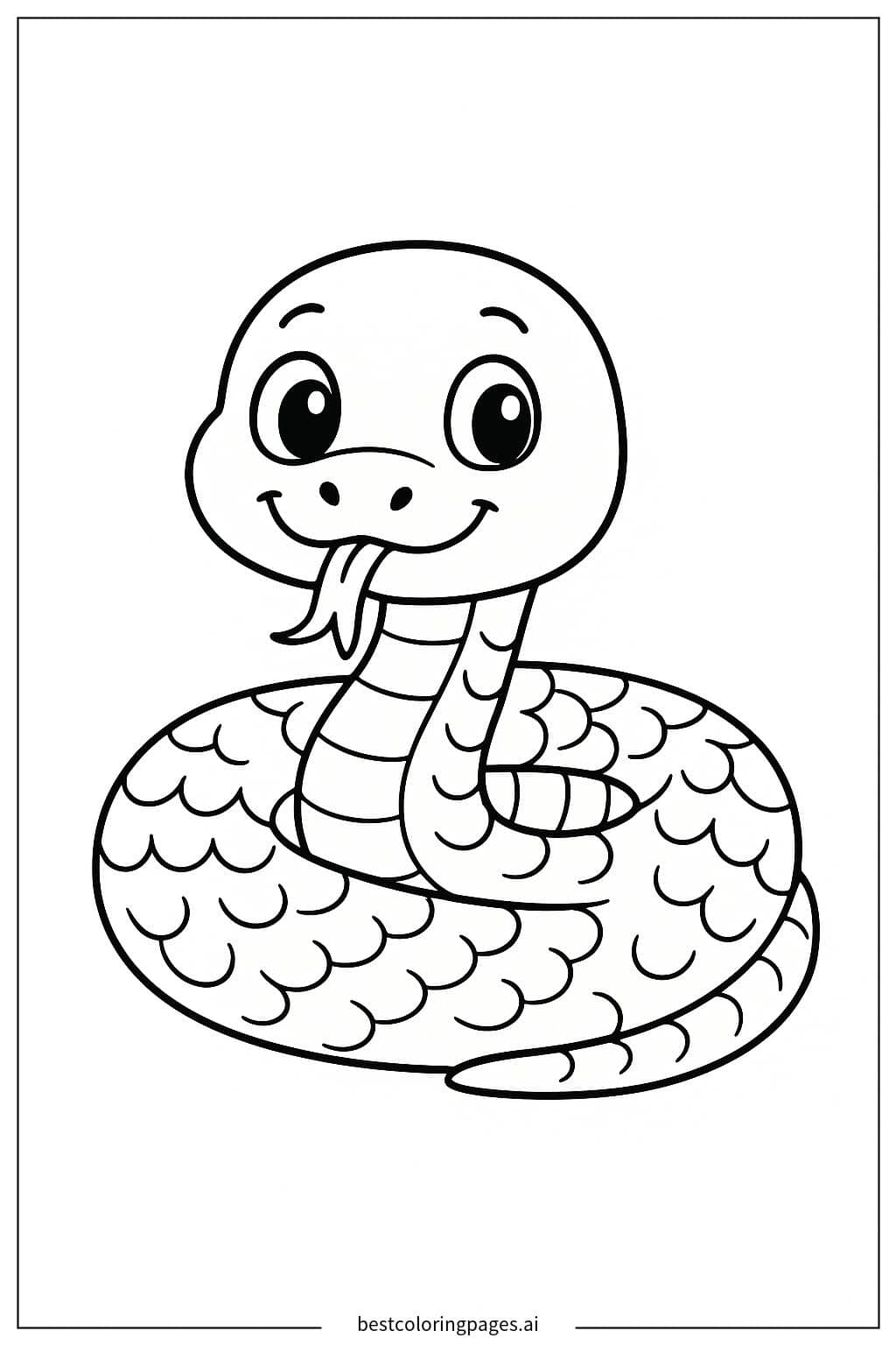 Adorable Coiled Snake Coloring Page Coloring Page