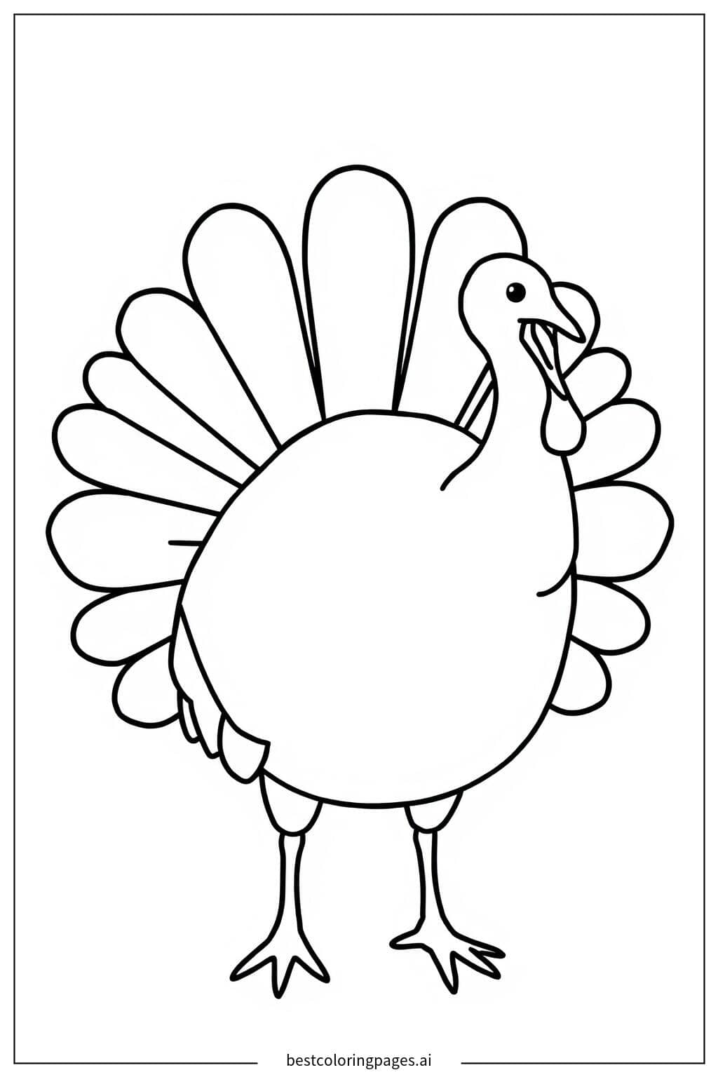 Charming Turkey Silhouette Coloring Page