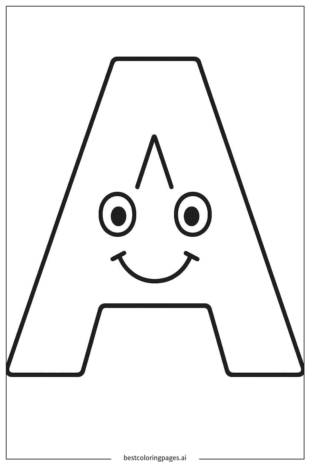 Alphabet 'A' with a Smiley Face