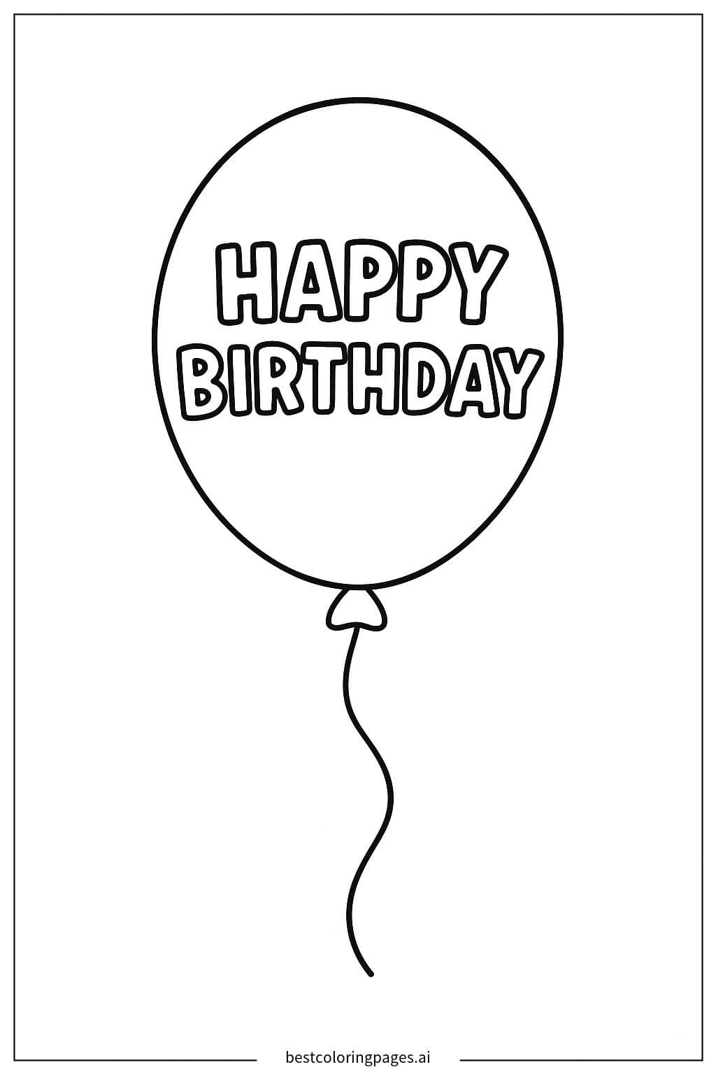 Birthday Balloon with Ribbon