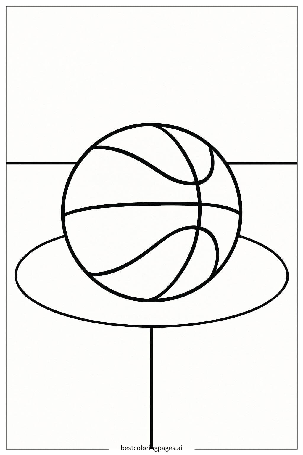 A Basketball on the Court