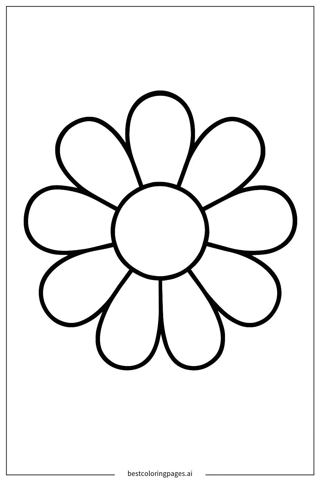 Single Flower with Bold Outlines