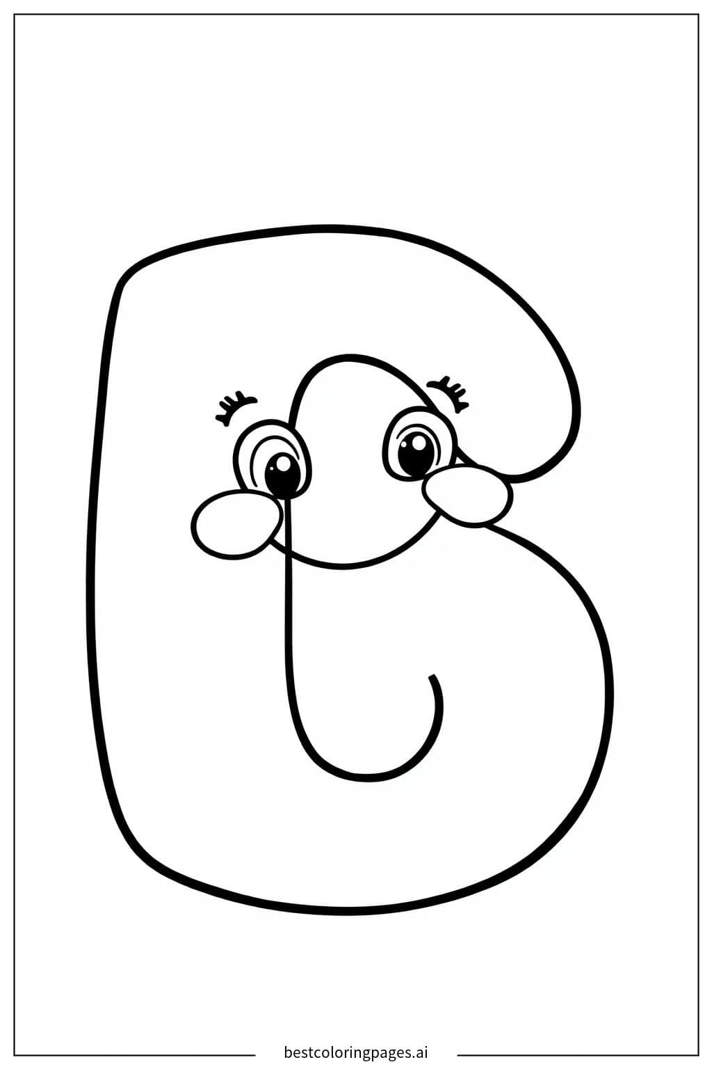 Smiling Letter B Coloring Page