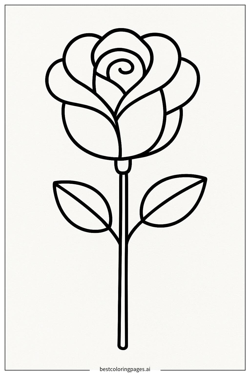 단순한 줄기와 함께 있는 장미